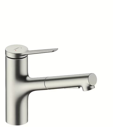 Nerezová dřezová baterie Hansgrohe Zesis s vytahovací sprškou a přepínáním dvou proudů