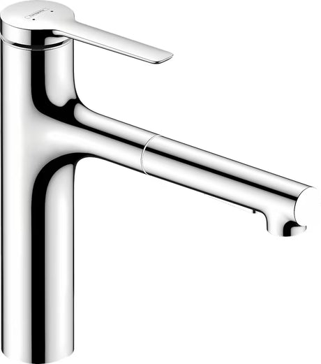 Hansgrohe Zesis M33 chromová dřezová baterie s vytahovací sprškou a otočným ramínkem