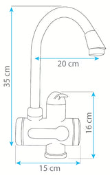 Homelife Digiterm chromová dřezová baterie s elektrickým průtokovým ohřevem a LED displejem teploty