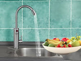 Nerezová dřezová baterie Homelife Inox Digital s elektrickým ohřevem vody a displejem teploty