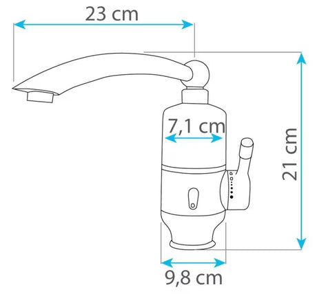 Bílá dřezová baterie Homelife Termo Quick s elektrickým průtokovým ohřevem vody.