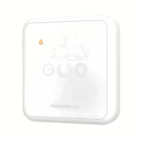 Bílý drátový digitální pokojový termostat Honeywell DT4 s LED displejem a dotykovými tlačítky