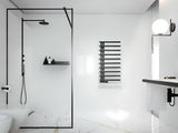 Kombinovaný koupelnový radiátor Hopa Darvel 123x50 cm v černé matné barvě s hřebenovým designem.
