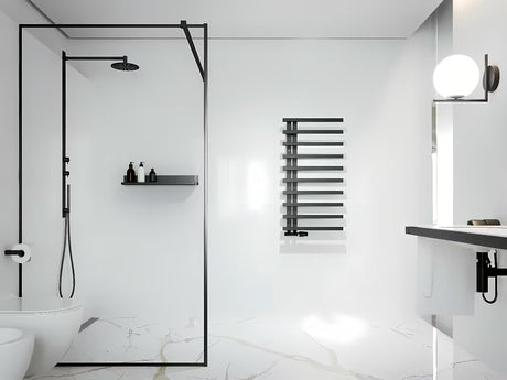Bílý lesklý kombinovaný koupelnový radiátor Hopa Darvel 173x60 cm v hřebenovém designu