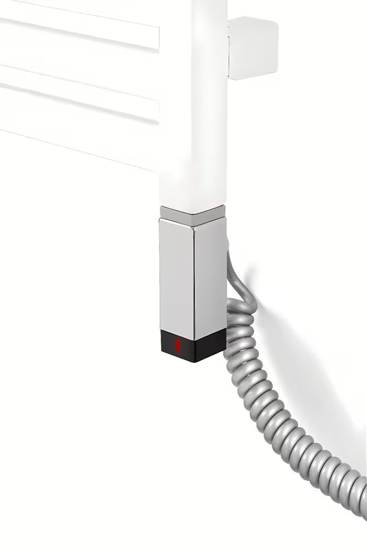 Lesklá chromová topná tyč House Level One pro koupelnový radiátor s výkonem 300 W.