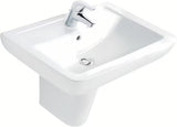 Bílé závěsné keramické umyvadlo Ideal Standard Eurovit 60x46 cm s otvorem pro baterii uprostřed.