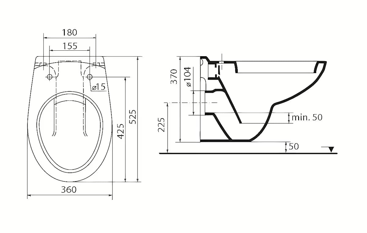 Bílé závěsné WC Ideal Standard Eurovit s hlubokým splachováním a technologií BoxRim