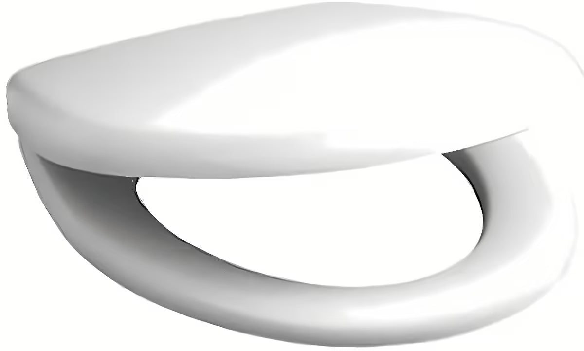 Bílé WC sedátko Ideal Standard Eurovit z duroplastu s nerezovými panty