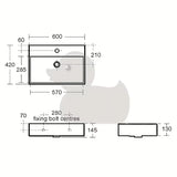 Ideal Standard Strada závěsné hranaté umyvadlo v bílé barvě s otvorem pro baterii uprostřed
