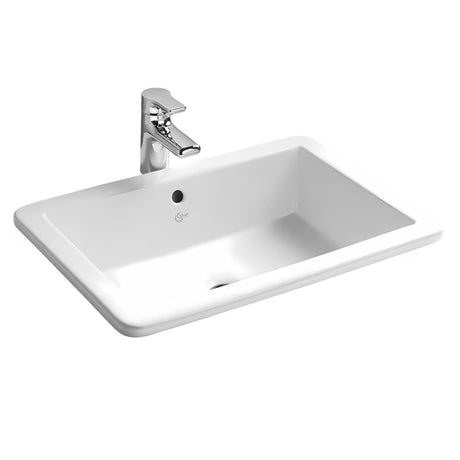 Bílé keramické zápustné umyvadlo Ideal Standard Strada 59,5x43,5 cm bez otvoru pro baterii