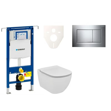 Závěsný WC set Ideal Standard Tesi s modulem Geberit Duofix a tlačítkem Sigma 30