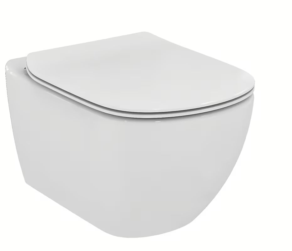 Bílé závěsné WC Ideal Standard Tesi s technologií AquaBlade a sedátkem se SoftClose