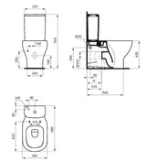 WC kombi Ideal Standard Tesi v bílé barvě s technologií AquaBlade a sedátkem SoftClose.