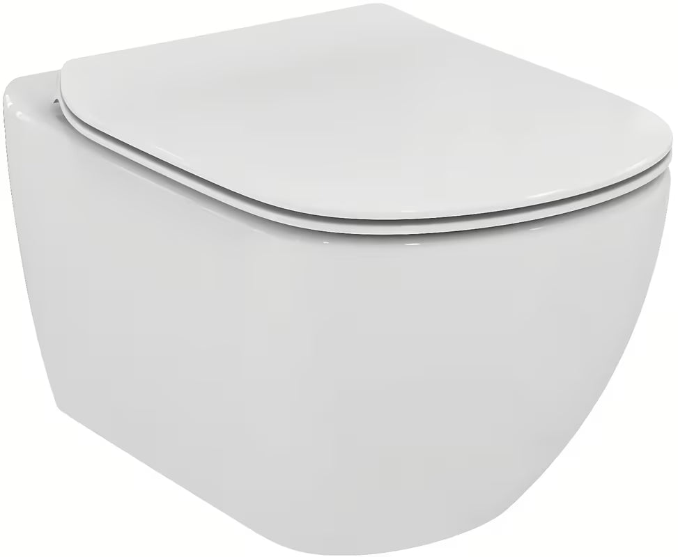 Bílé závěsné WC Ideal Standard Tesi se skrytým uchycením a technologií splachování AquaBlade®.