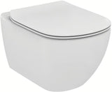 Bílé ultra ploché WC sedátko Ideal Standard Tesi s technologií SoftClose a odnímatelným provedením