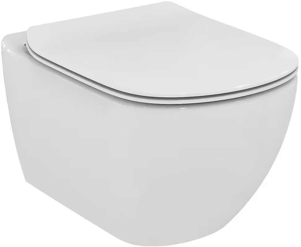 Bílé ultra ploché WC sedátko Ideal Standard Tesi s technologií SoftClose a odnímatelným provedením