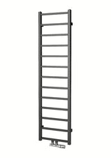 Kombinovaný radiátor Isan Fresh 150x40 cm v provedení černý samet se středovým připojením.