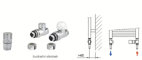 Isan Termsada110 termostatický set přímý s napojením do podlahy v chromovém provedení