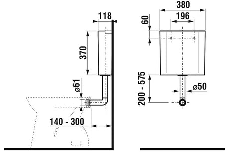 Bílá podomítková nádržka k WC Jika se splachovací armaturou DualFlush 3/6 l