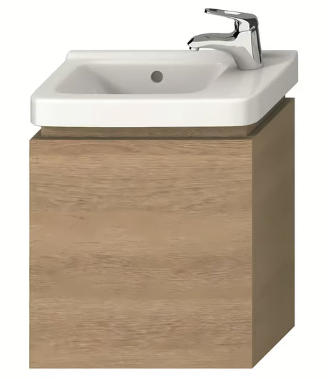 Závěsná skříňka pod umyvadlo Jika Cubito 45x24,1x48 cm v dekoru dub s výklopnými dvířky