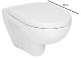 Závěsné WC Jika Lyra Plus v bílé keramice s úsporným DualFlush splachováním a zadním odpadem.