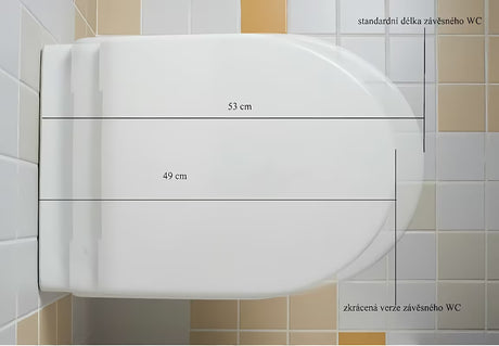 Závěsné WC Jika Lyra Plus v bílé keramice s úsporným DualFlush splachováním a zadním odpadem.