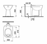 Bílé stojící WC Jika Lyra Plus se spodním odpadem a plochým splachováním 3/6 l