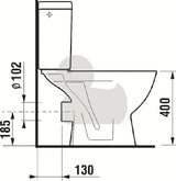Bílé WC kombi Jika Lyra Plus s hlubokým splachováním a nádržkou s DualFlush.