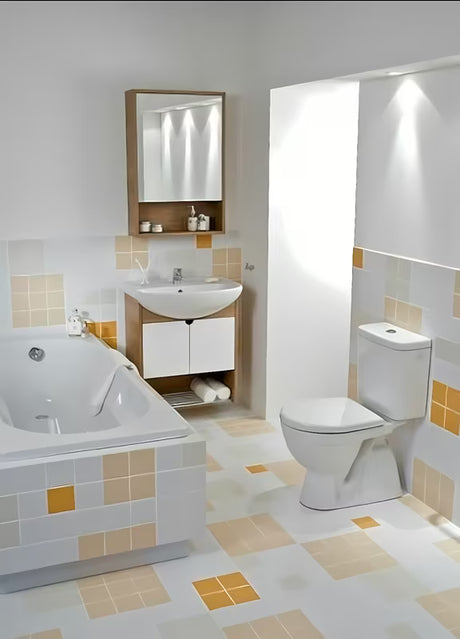 Bílé WC kombi Jika Lyra Plus se spodním odpadem a hlubokým splachováním 3/6 l