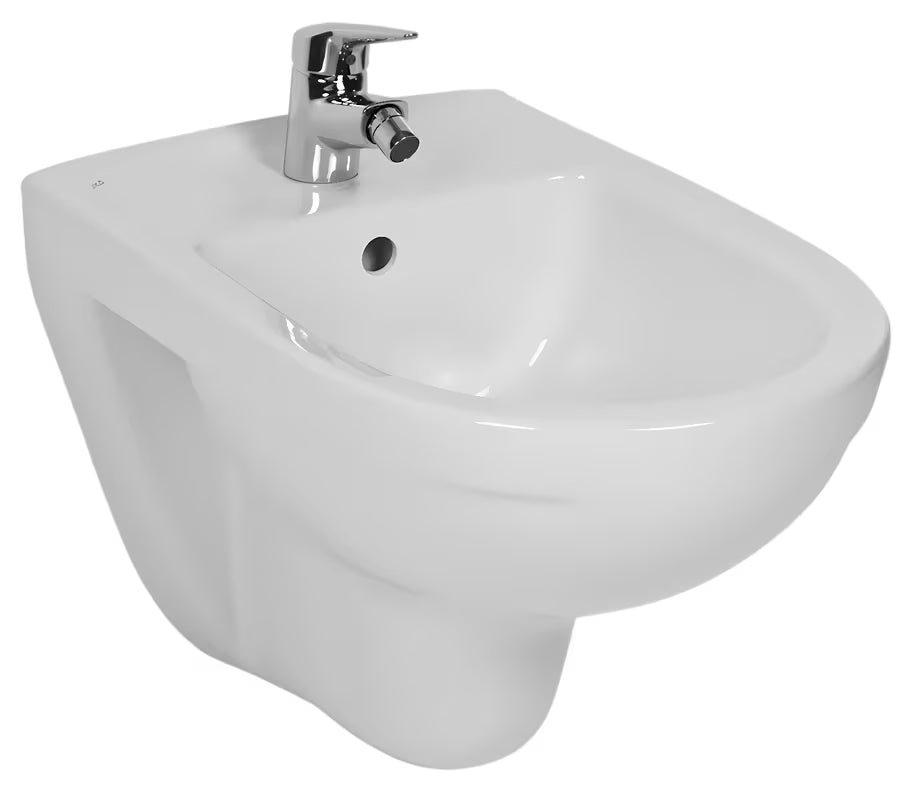Bílý závěsný bidet Jika Lyra Plus s otvorem pro baterii