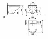 Bílý závěsný bidet Jika Lyra Plus s otvorem pro baterii