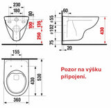 Miska WC Wisząca Jika Lyra Plus bez układu spłukującego w kolorze białym pro nowoczesnej łazienki