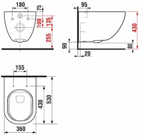 Bílé závěsné WC Jika Mio-N s technologií Rimless, skrytým upevněním a povrchovou úpravou Jika Perla.