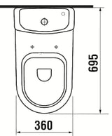 Bílá WC nádrž Jika Mio s bočním napouštěním a DualFlush splachováním 3/6 l