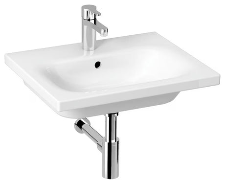 Bílé závěsné keramické umyvadlo Jika Mio-N 55x45 cm s otvorem pro baterii uprostřed