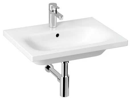 Závěsné keramické umyvadlo Jika Mio-N 60x45 cm v bílé barvě s otvorem pro baterii uprostřed