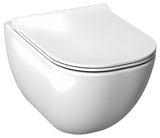 Bílé duroplastové WC sedátko Jika Mio-N se SoftClose a nerezovými úchyty v tenkém SLIM provedení.