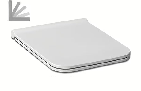 Bílé WC sedátko Jika Pure z duroplastu s technologií SoftClose a nerezovými panty