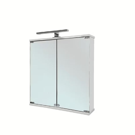 Bílá zrcadlová skříňka Jokey Kandi 60 x 69 cm se skleněnými dvířky a LED bodovým osvětlením