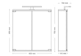 Bílá zrcadlová skříňka Jokey Kandi 60 x 69 cm se skleněnými dvířky a LED bodovým osvětlením