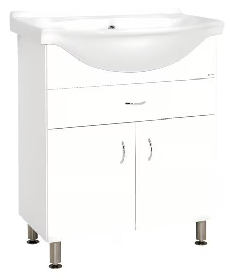 Keramia Pro koupelnová skříňka s keramickým umyvadlem 70x56x85 cm v bílém lesku s nožičkami