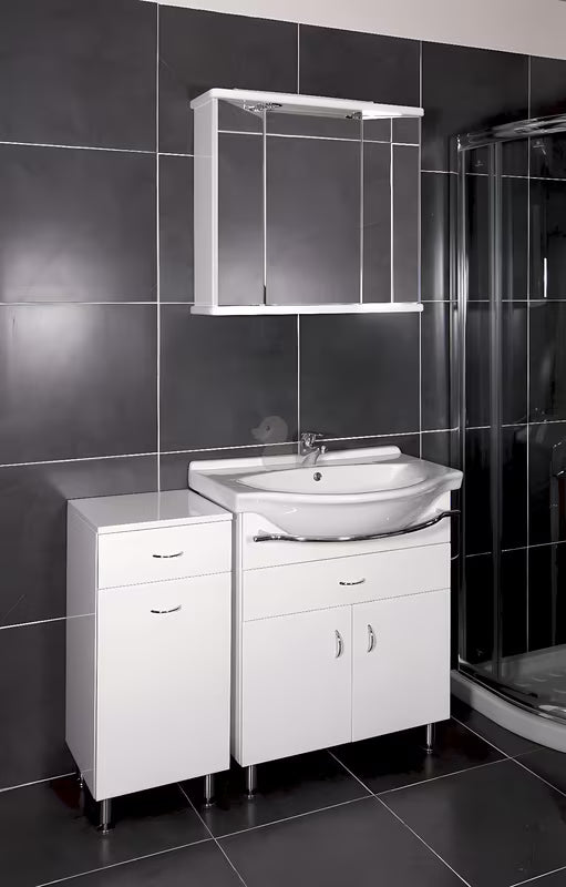 Keramia Pro koupelnová skříňka s keramickým umyvadlem 70x56x85 cm v bílém lesku s nožičkami