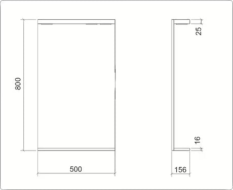 Obdélníkové LED zrcadlo Keramia Pro 50x80 cm s bílým rámem, orientace na výšku a krytí IP44.