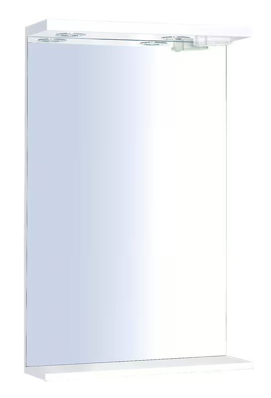Obdélníkové LED zrcadlo Keramia Pro 60x80 cm s bílým rámem, orientace na výšku.