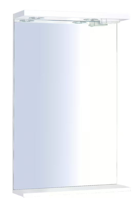 Obdélníkové LED zrcadlo Keramia Pro 60x80 cm s bílým rámem, orientace na výšku.