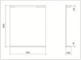 Obdélníkové LED zrcadlo Keramia Pro 70x80 cm v bílém rámu s krytím IP44, orientace na výšku.