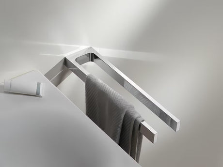 Chromový nástěnný dvouramenný držák ručníků Keuco Edition 11 v moderním designu