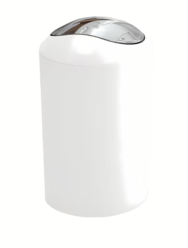 Bílý odpadkový koš Kleine Wolke Glossy s výklopným víkem
