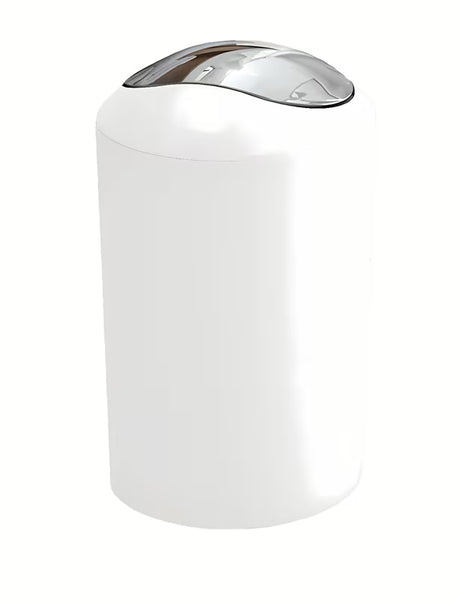 Bílý odpadkový koš Kleine Wolke Glossy s výklopným víkem