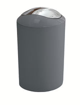 Antracitový odpadkový koš Kleine Wolke Glossy s výklopným víkem pro koupelnu i interiér.
